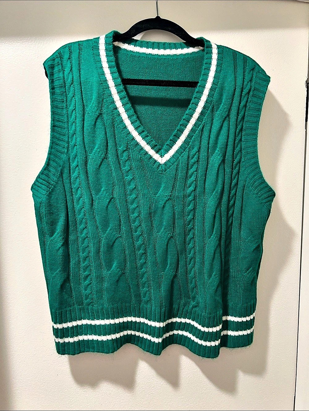 Women's Green V-Neck Sweater Vest